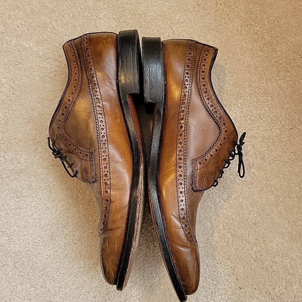 Allen Edmonds Larchmont Wingtip Brogue Brown Lace-up Oxford Shoe Men's Sz 10 D - Picture 7 of 11
